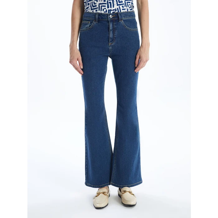 LCWAIKIKI Classic İNDİGO Mars Flare Kadın Jean Pantolon