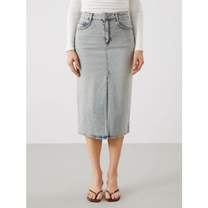 LCW Vision İNDİGO Dar Fit Kadın Jean Etek