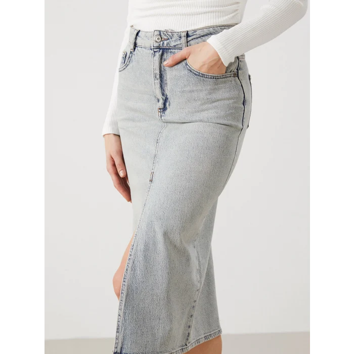 LCW Vision İNDİGO Dar Fit Kadın Jean Etek