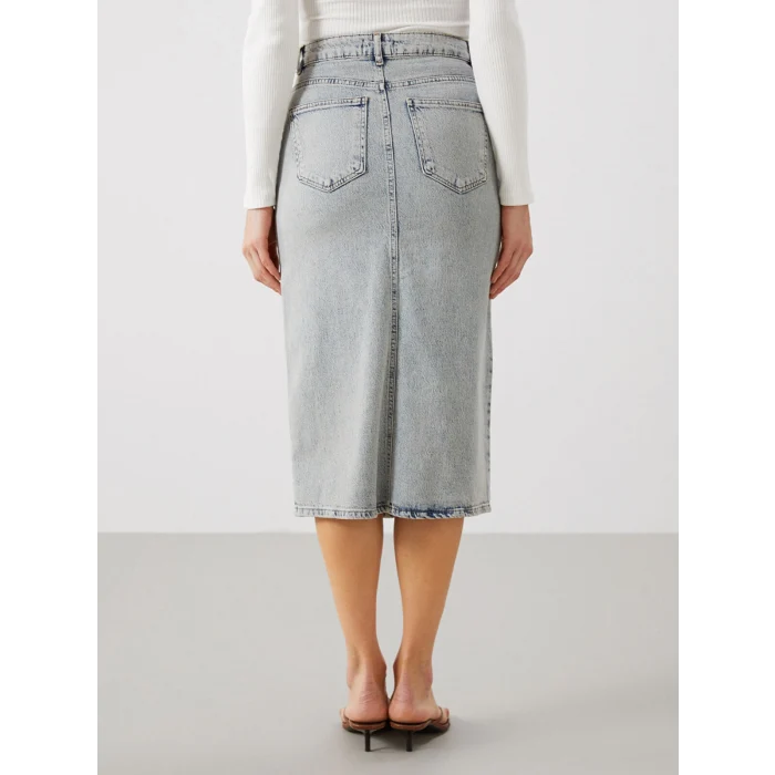 LCW Vision İNDİGO Dar Fit Kadın Jean Etek