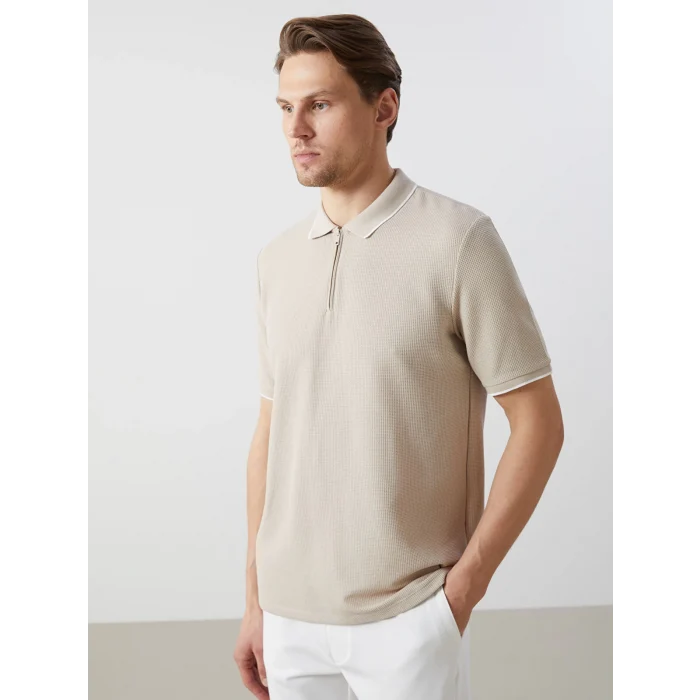 LCW Vision BEJ Polo Yaka Kısa Kollu Erkek Tişört