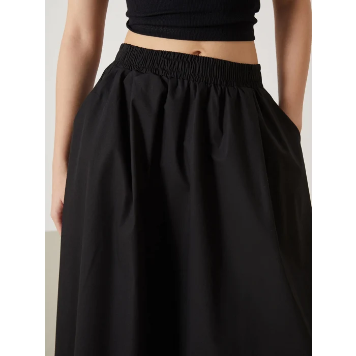 XSIDE SİYAH Beli Lastikli Kadın Etek