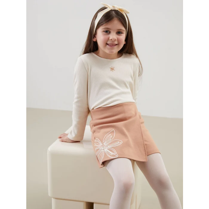 LCW Kids BEJ Bisiklet Yaka Kız Çocuk Takım 3lü