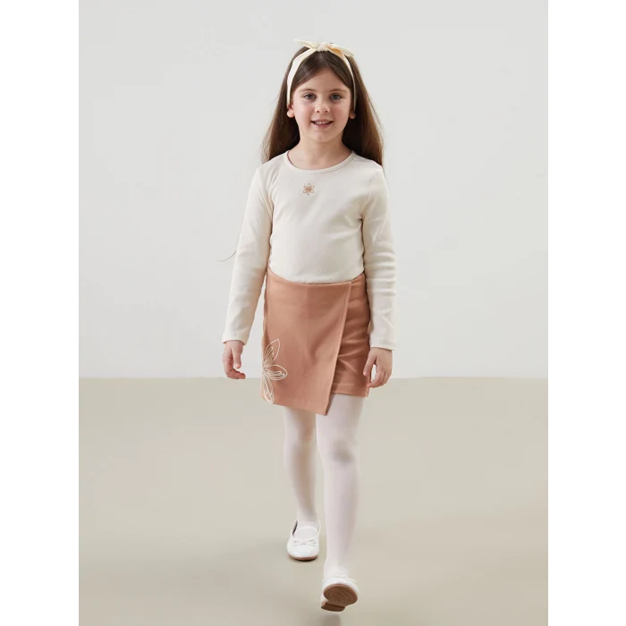 LCW Kids BEJ Bisiklet Yaka Kız Çocuk Takım 3lü