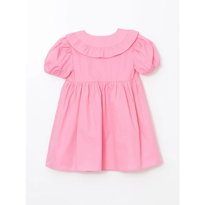LCW Kids PEMBE Bebe Yaka Poplin Kız Çocuk Elbise