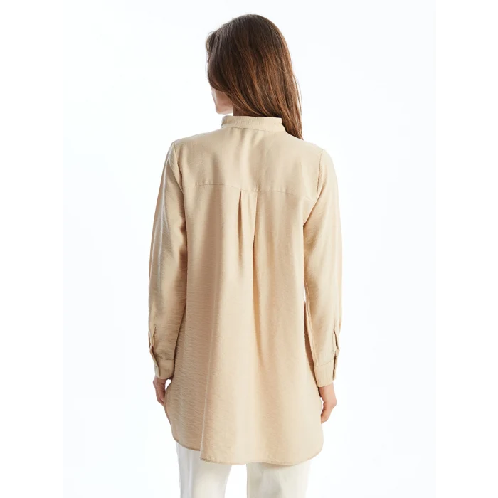 LCWAIKIKI Classic BEJ Hakim Yaka Kadın Gömlek Tunik