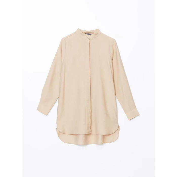 LCWAIKIKI Classic BEJ Hakim Yaka Kadın Gömlek Tunik
