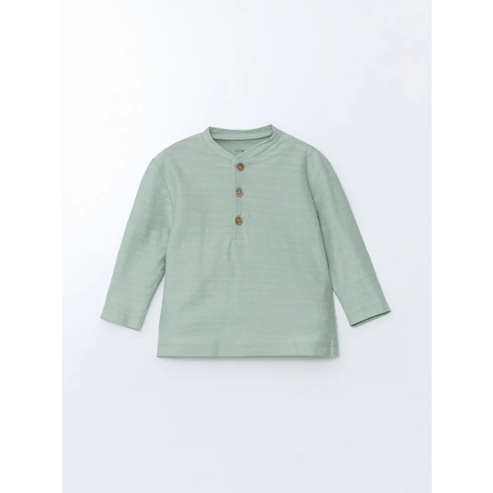 LCW baby YEŞİL Hakim Yaka Erkek Bebek Tişört ve Eşofman Alt 2li