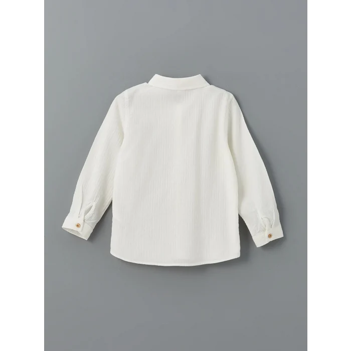 LCW Kids BEJ Dokulu Krinkle Erkek Çocuk Gömlek