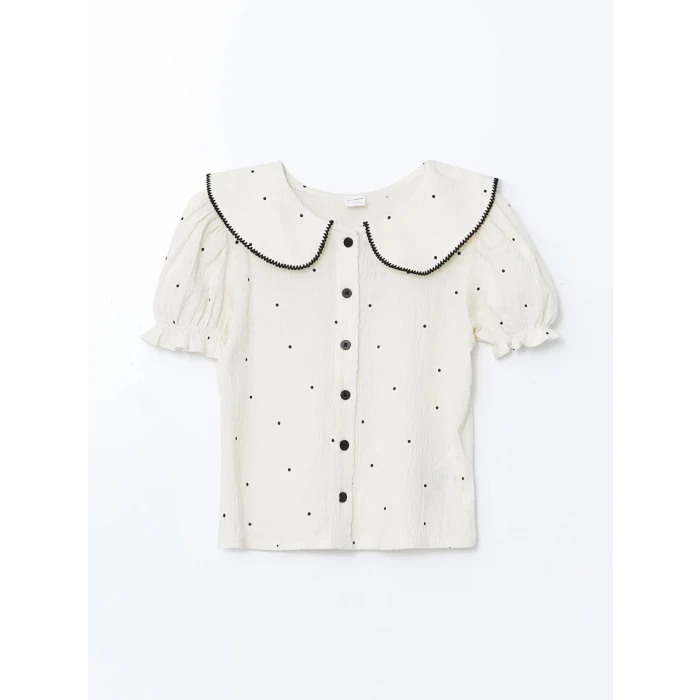 LCW Kids EKRU Bebe Yaka Kız Çocuk Gömlek ve Şort Etek 2li