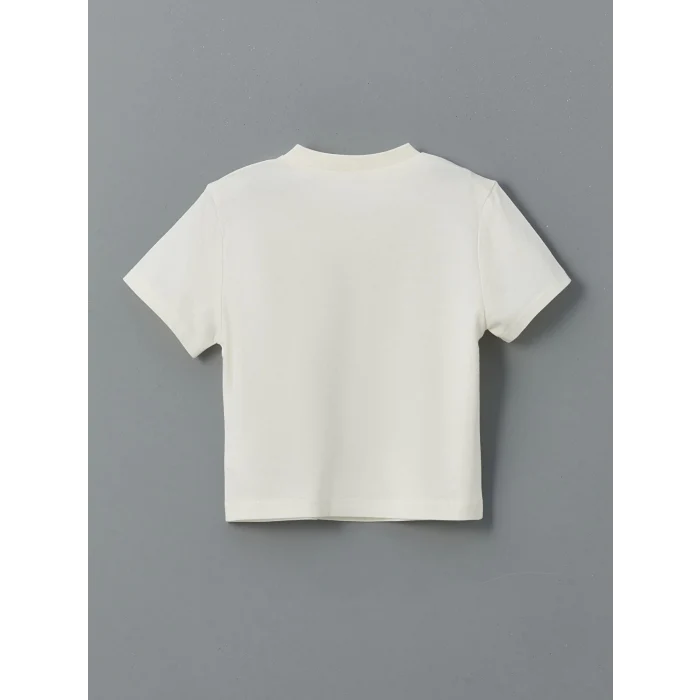 LCW baby EKRU Bisiklet Yaka Baskılı Erkek Bebek Tişört ve Pantolon 2li