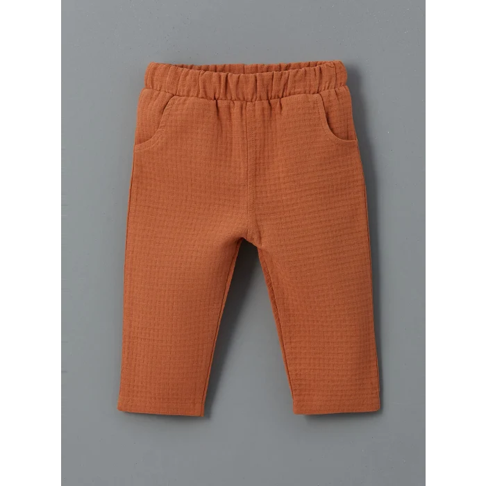 LCW baby EKRU Bisiklet Yaka Baskılı Erkek Bebek Tişört ve Pantolon 2li