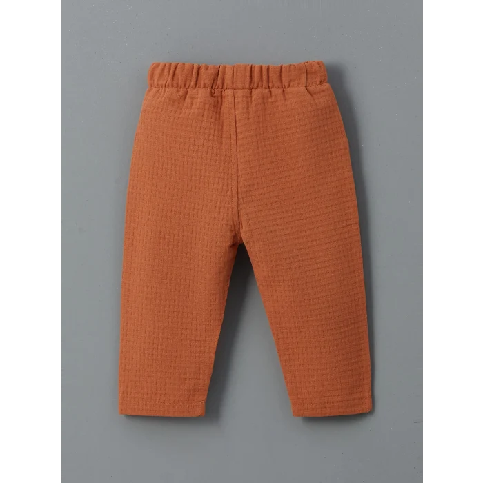 LCW baby EKRU Bisiklet Yaka Baskılı Erkek Bebek Tişört ve Pantolon 2li