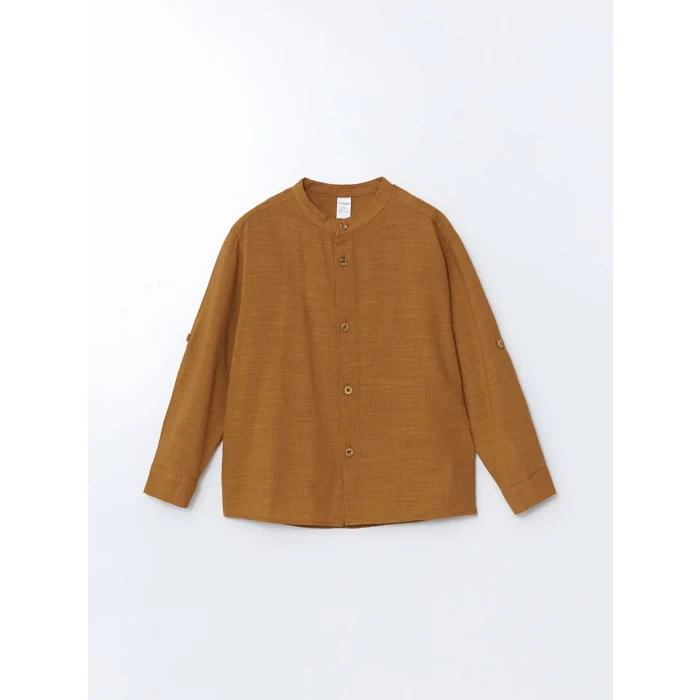 LCW Kids KAHVERENGİ Hakim Yaka Basic Erkek Çocuk Gömlek