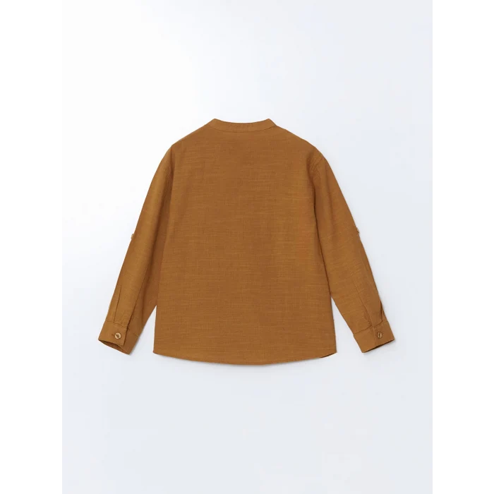 LCW Kids KAHVERENGİ Hakim Yaka Basic Erkek Çocuk Gömlek