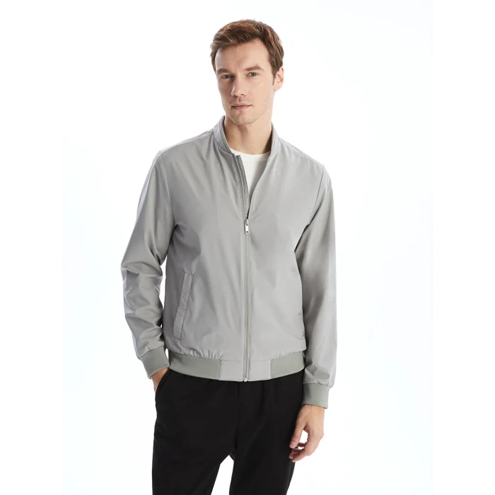 LCWAIKIKI Classic GRİ Standart Kalıp Kolej Yaka Erkek Mont