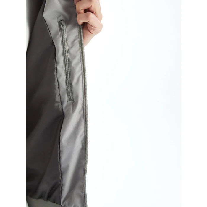 LCWAIKIKI Classic GRİ Standart Kalıp Kolej Yaka Erkek Mont