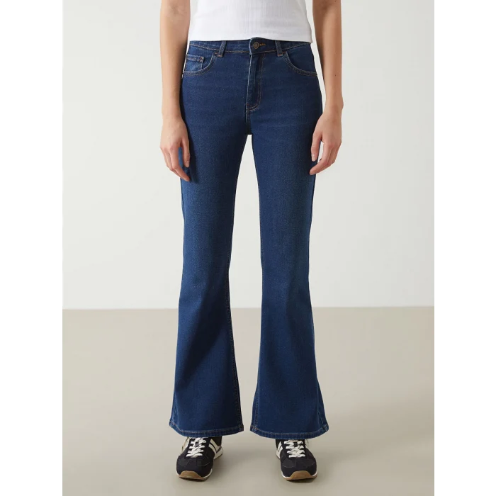 LCW Jeans İNDİGO Mars Flare Kadın Jean Pantolon