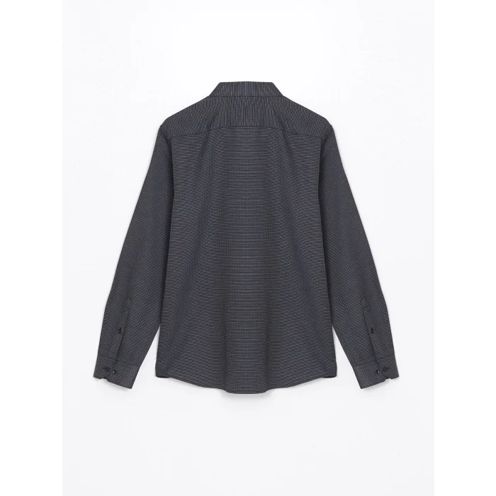 LCWAIKIKI Formal GRİ Slim Fit Uzun Kollu Armürlü Erkek Gömlek