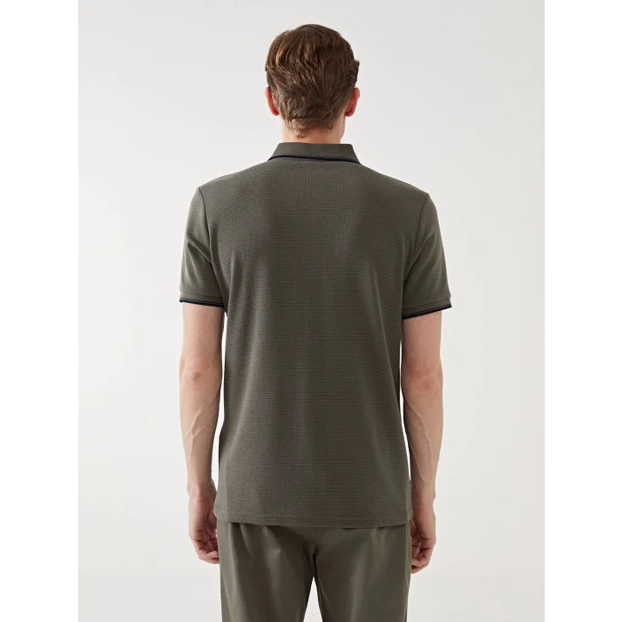 LCWAIKIKI Classic HAKİ Polo Yaka Kısa Kollu Erkek Dokulu Tişört