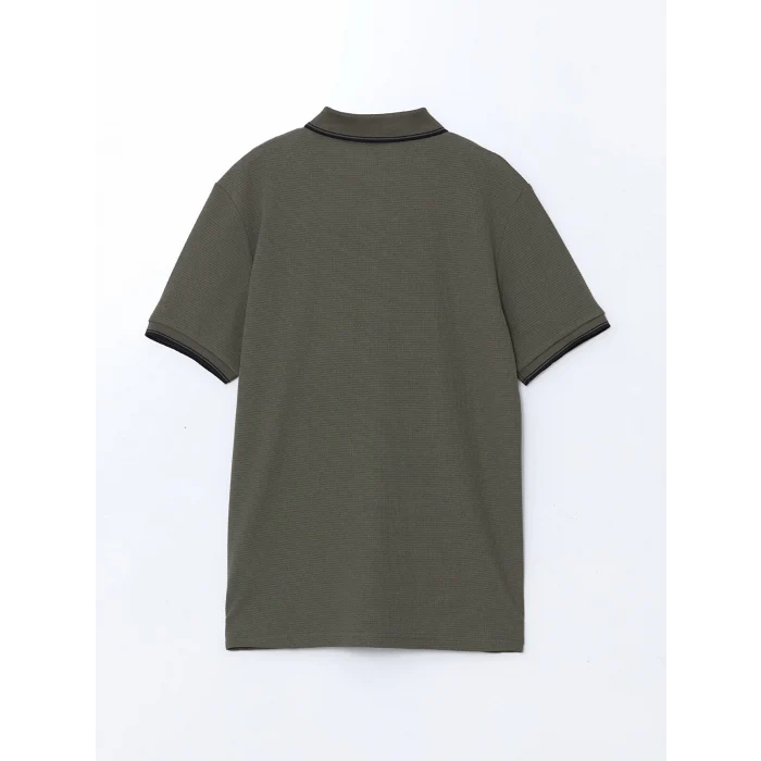 LCWAIKIKI Classic HAKİ Polo Yaka Kısa Kollu Erkek Dokulu Tişört