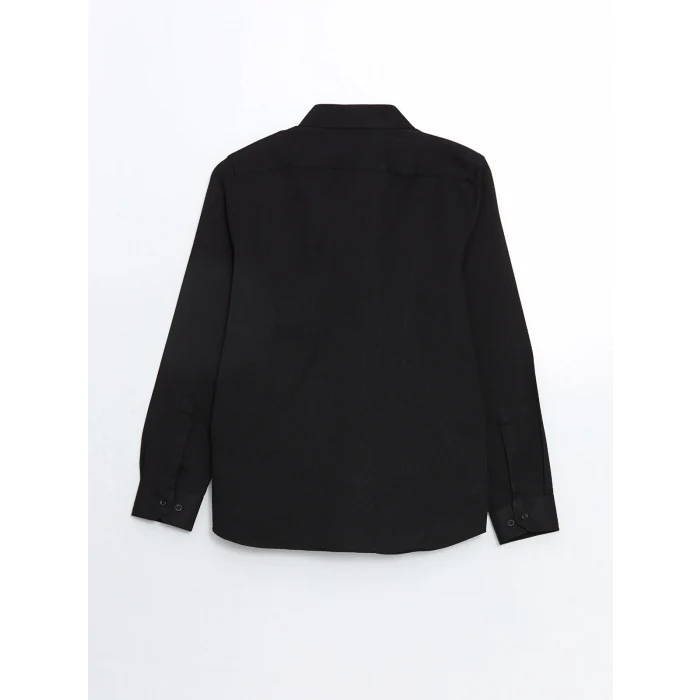 LCWAIKIKI Formal SİYAH Regular Fit Uzun Kollu Armürlü Erkek Gömlek