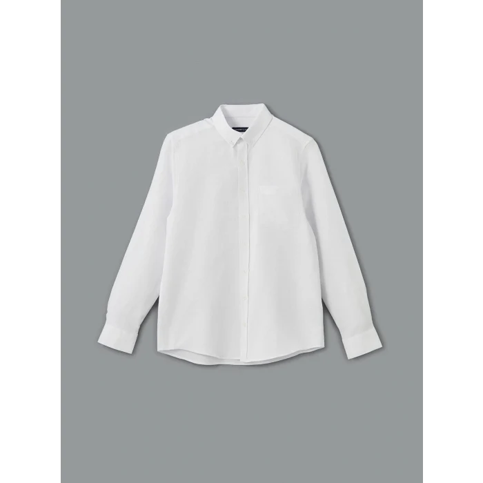 LCWAIKIKI Classic BEYAZ Regular Fit Uzun Kollu Armürlü Erkek Gömlek