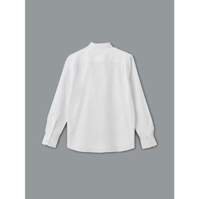 LCWAIKIKI Classic BEYAZ Regular Fit Uzun Kollu Armürlü Erkek Gömlek