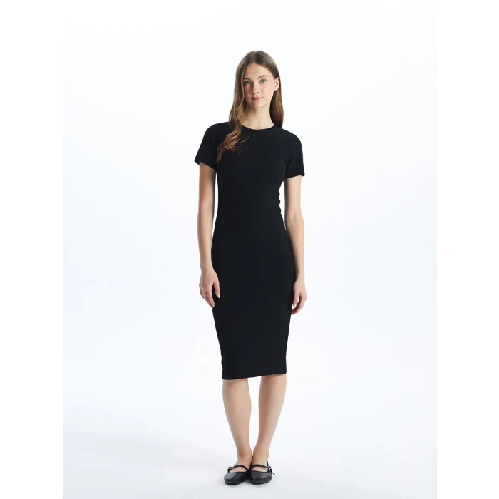 XSIDE SİYAH Bisiklet Yaka Kadın Bodycon Elbise