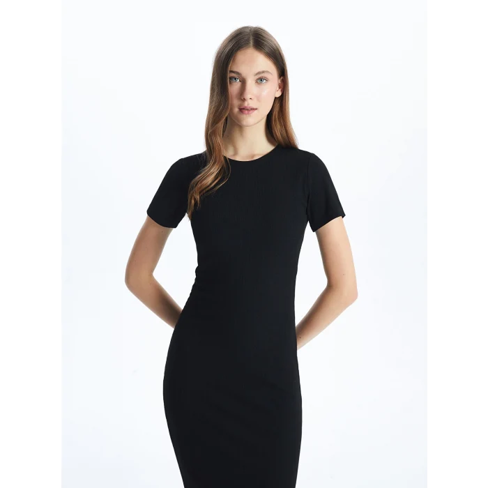 XSIDE SİYAH Bisiklet Yaka Kadın Bodycon Elbise