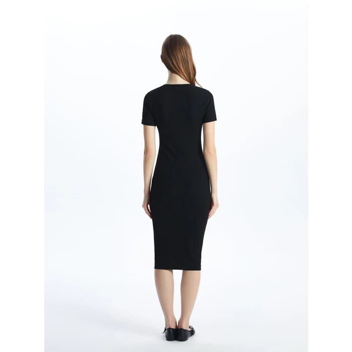 XSIDE SİYAH Bisiklet Yaka Kadın Bodycon Elbise