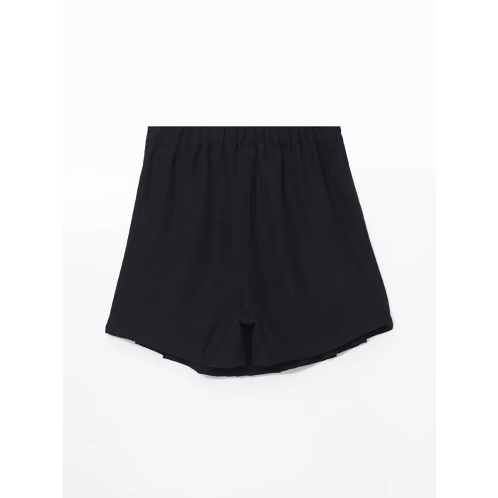 LCW Kids SİYAH Beli Lastikli Pileli Kız Çocuk Şort Etek