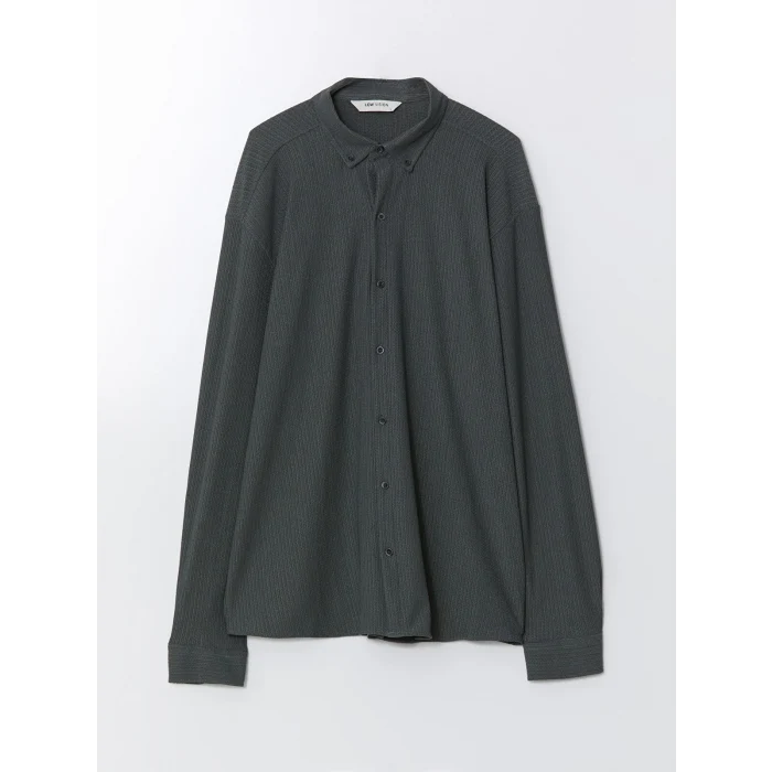 LCW Vision PETROL Regular Fit Uzun Kollu Erkek Gömlek