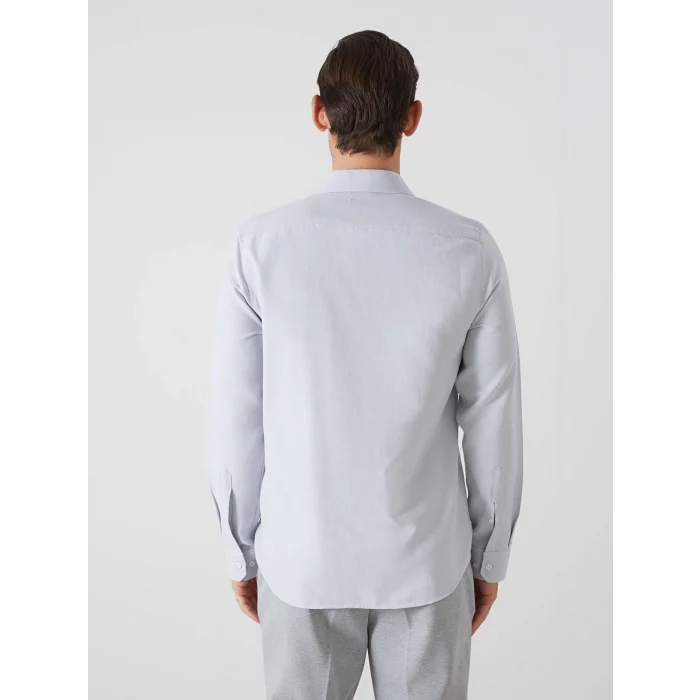 LCWAIKIKI Formal GRİ Slim Fit Uzun Kollu Armürlü Erkek Gömlek