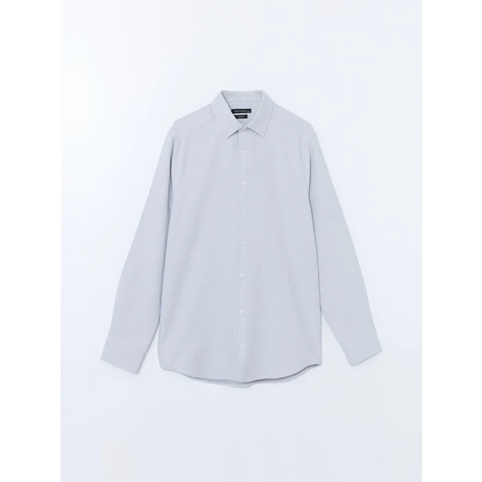 LCWAIKIKI Formal GRİ Slim Fit Uzun Kollu Armürlü Erkek Gömlek