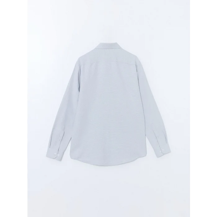 LCWAIKIKI Formal GRİ Slim Fit Uzun Kollu Armürlü Erkek Gömlek