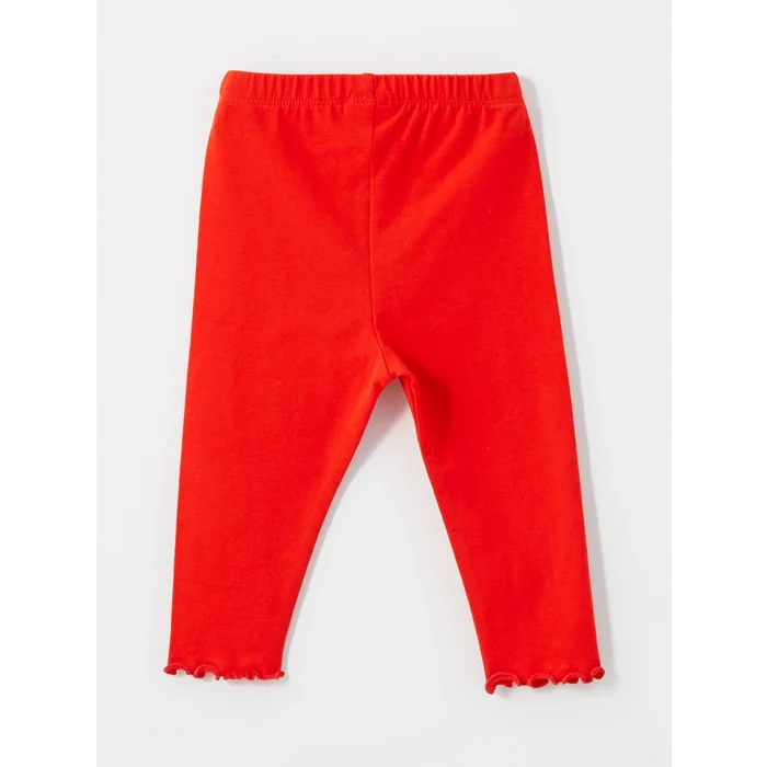 LCW baby EKRU Bisiklet Yaka Çiçekli Kız Bebek Bluz ve Tayt 2li