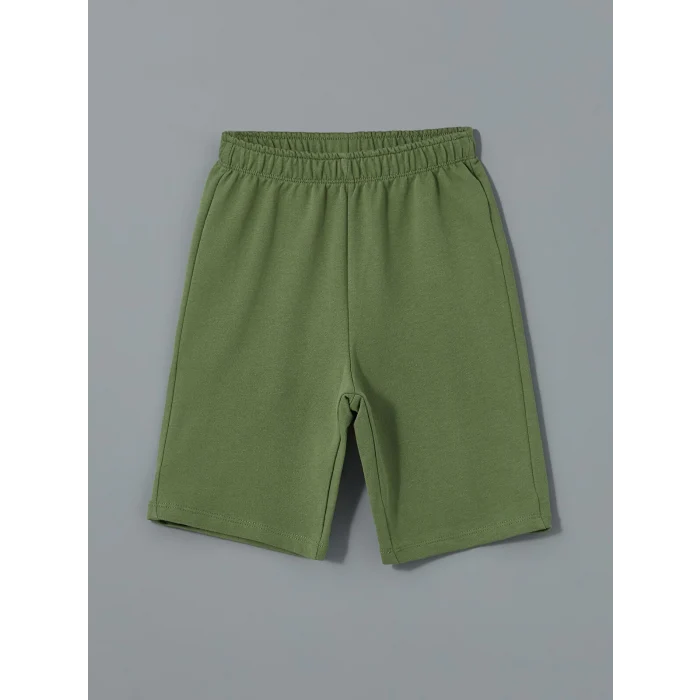 LCW Kids EKRU Bisiklet Yaka Baskılı Erkek Çocuk Tişört ve Şort 2li