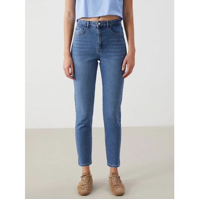 LCW Jeans İNDİGO Slim Mom Kadın Jean Pantolon