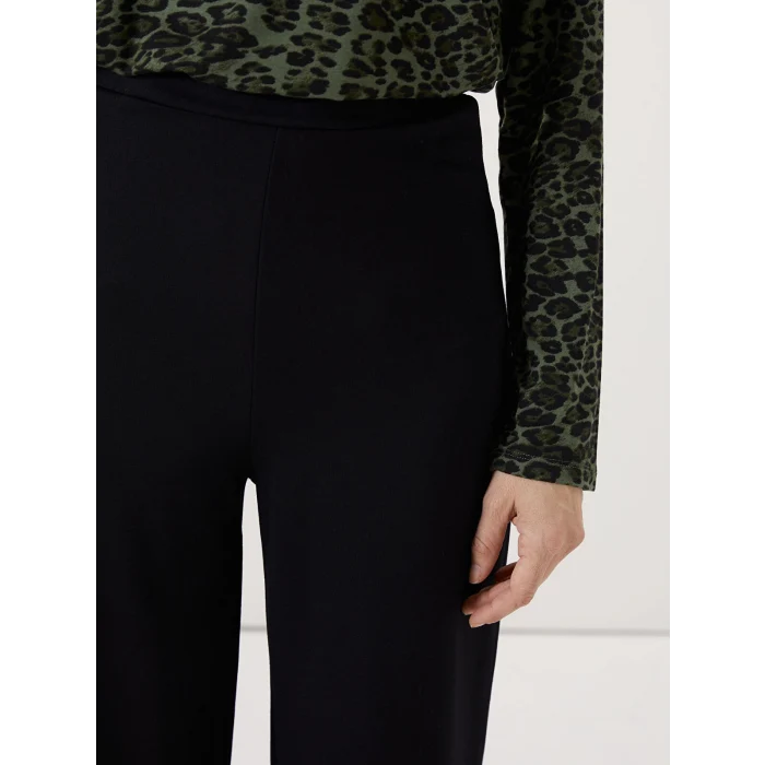 LCWAIKIKI Classic SİYAH Beli Lastikli Geniş Paça Kadın Pantolon