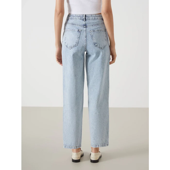 LCW Jeans İNDİGO Boyfriend Yırtık Detaylı Kadın Jean Pantolon