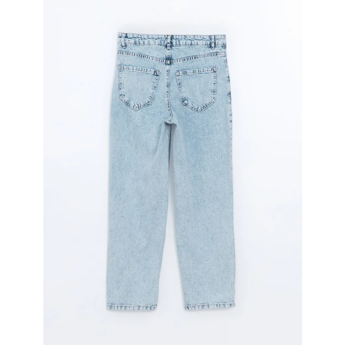LCW Jeans İNDİGO Boyfriend Yırtık Detaylı Kadın Jean Pantolon