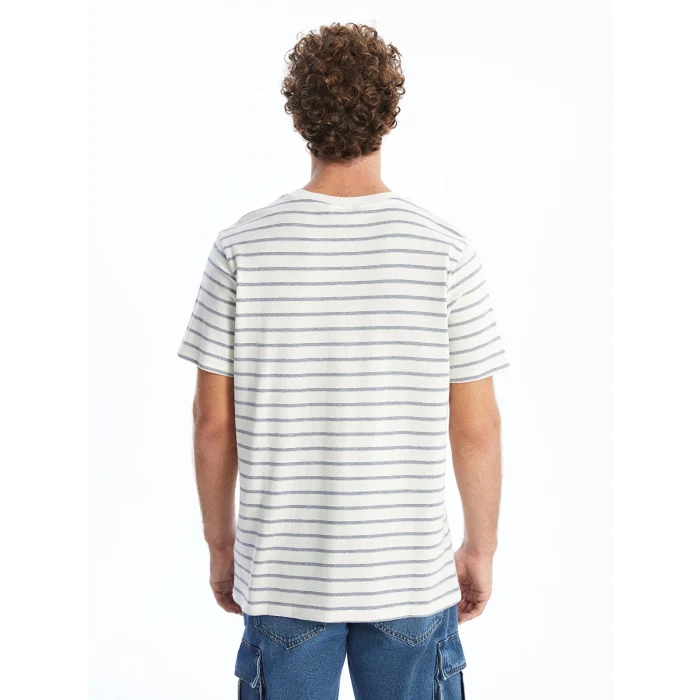 XSIDE İNDİGO Bisiklet Yaka Kısa Kollu Çizgili Penye Erkek Tişört