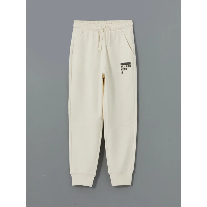 LCW Kids EKRU Beli Lastikli Erkek Çocuk Jogger Eşofman Altı