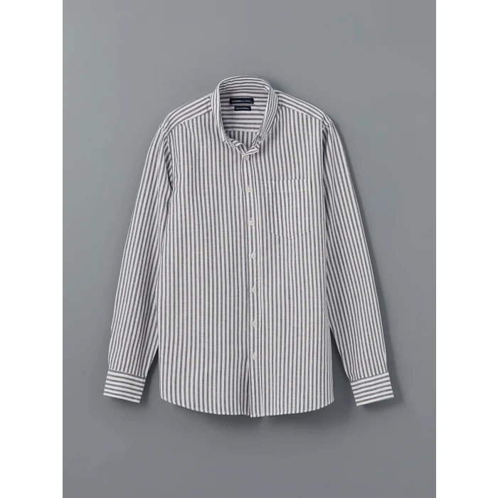 LCWAIKIKI Classic İNDİGO Regular Fit Uzun Kollu Çizgili Erkek Gömlek