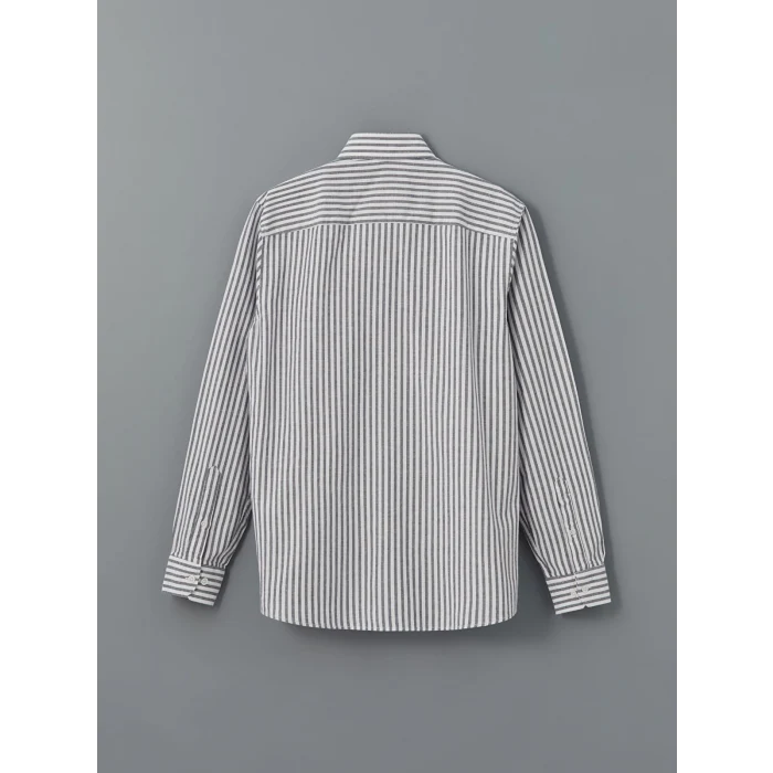 LCWAIKIKI Classic İNDİGO Regular Fit Uzun Kollu Çizgili Erkek Gömlek