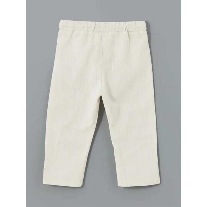 LCW Kids BEJ Beli Lastikli Gabardin Erkek Bebek Pantolon
