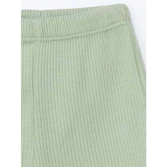 LCW baby EKRU Bisiklet Yaka Çiçekli Kız Bebek Bluz ve Tayt 2li