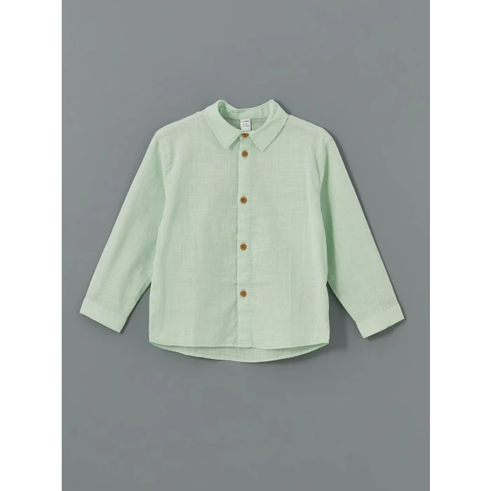 LCW Kids YEŞİL Basic Erkek Çocuk Gömlek ve Pantolon 2li