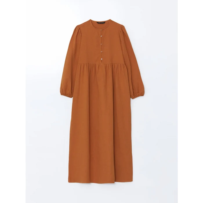 LCW Modest TURUNCU Bisiklet Yaka Kadın Elbise